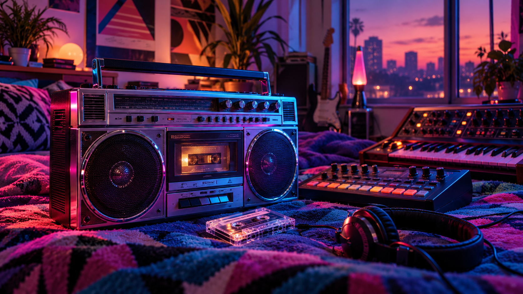 80s music editorial artwork