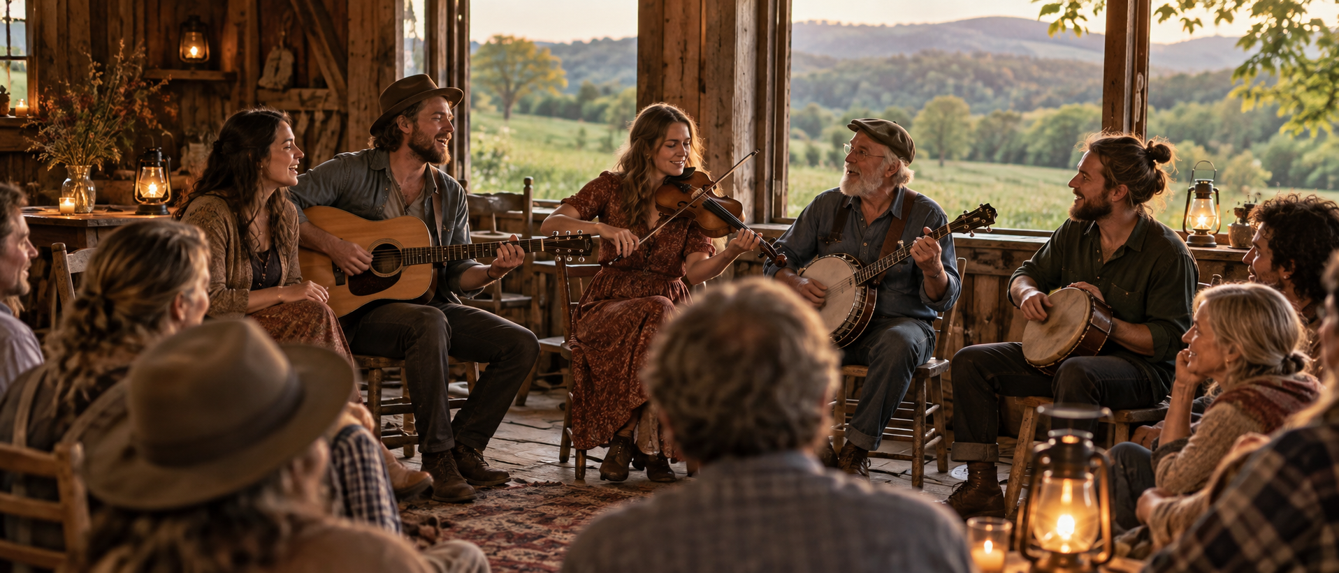 Folk music editorial artwork