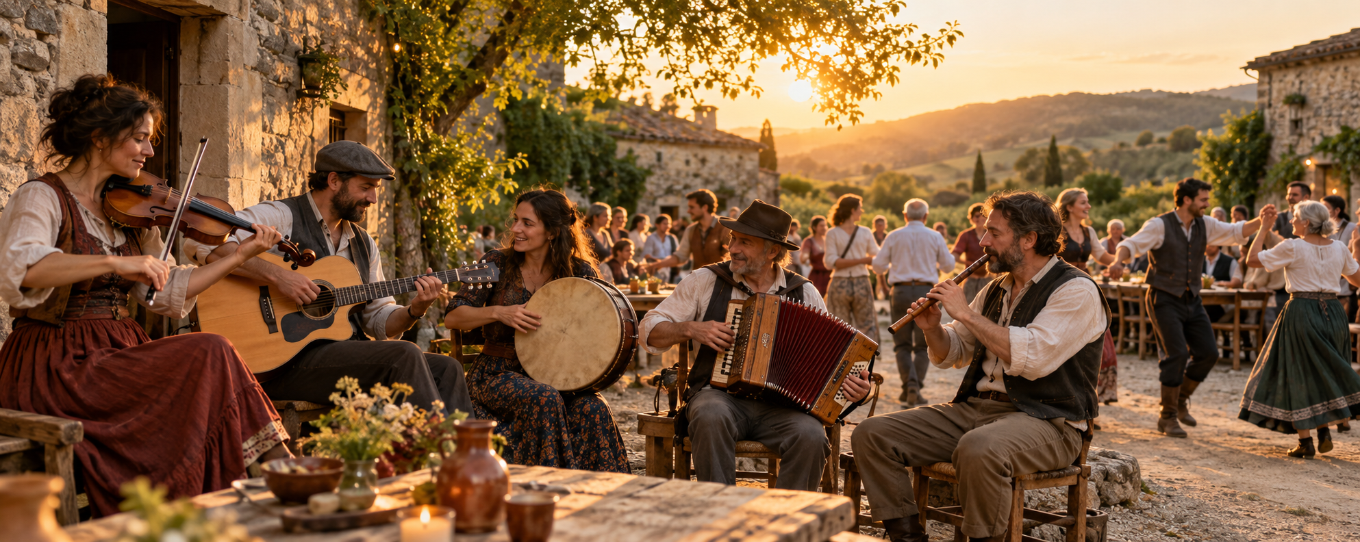 Folklore music editorial artwork