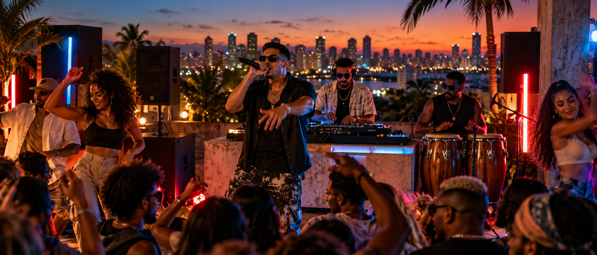 Reggaeton music editorial artwork