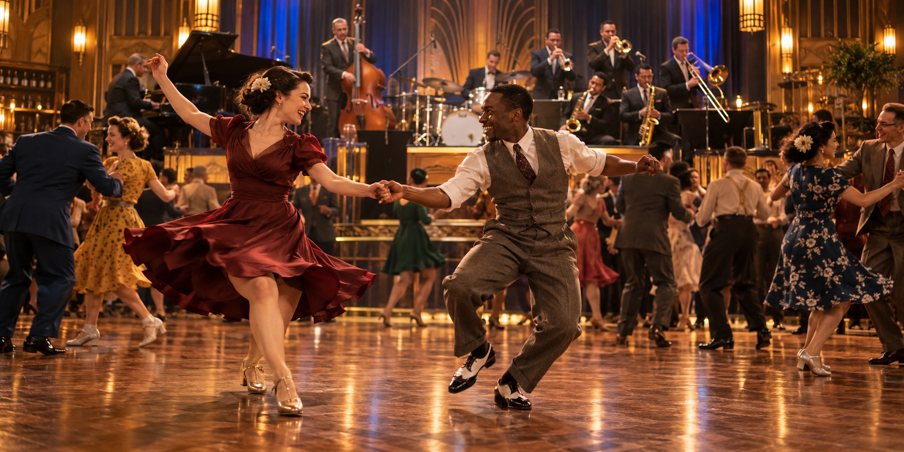 Swing music editorial artwork