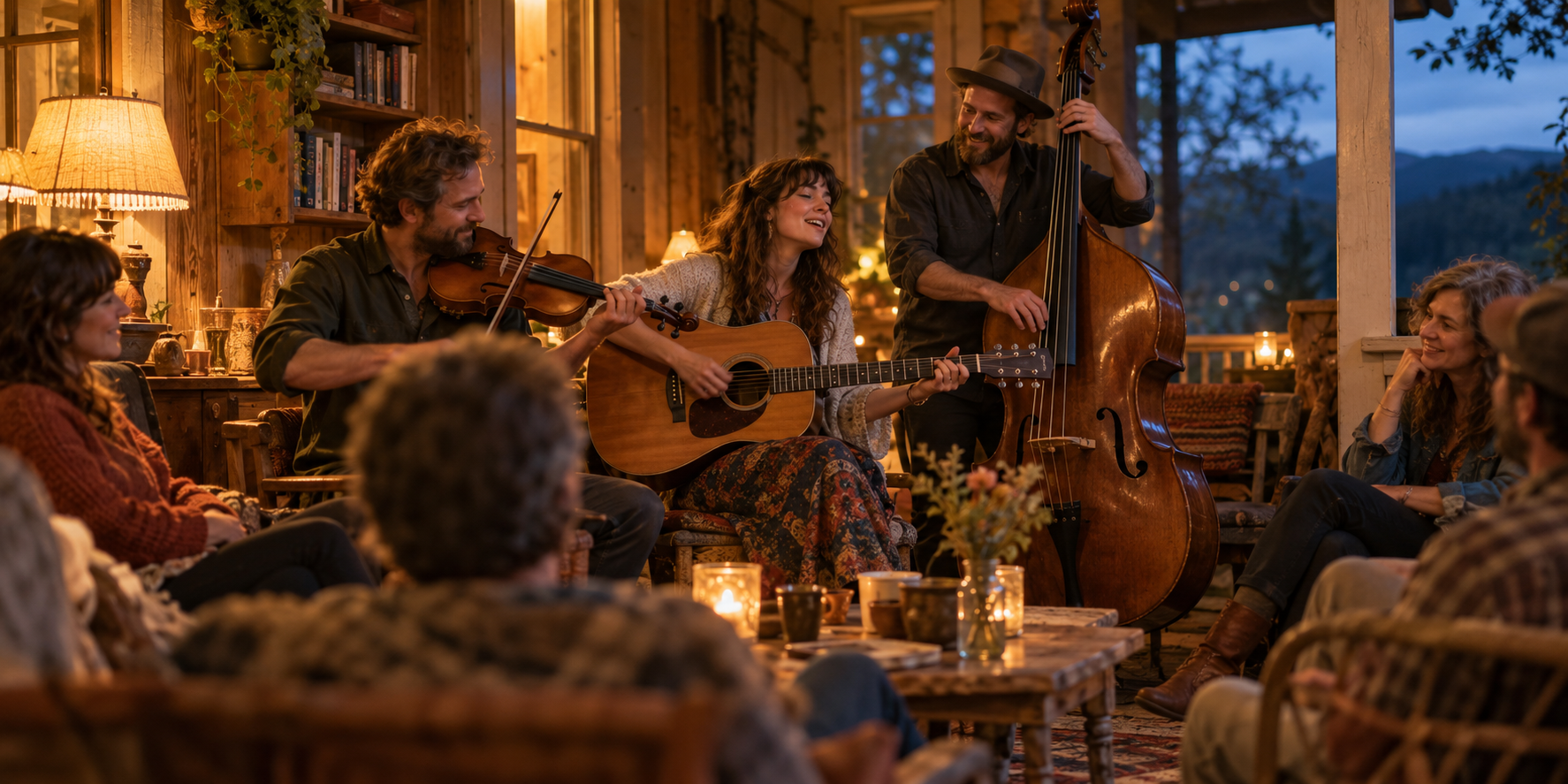 Folk music editorial artwork